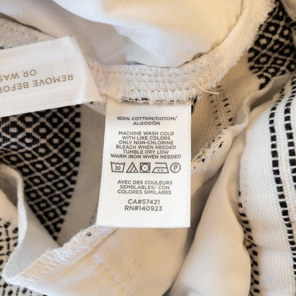 LOFT The Riviera Shorts Size 6 Black White Cotton Striped Summer Casual - Picture 4 of 4
